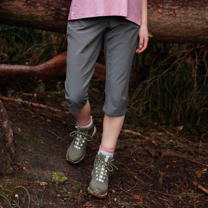 DLX Womens 3/4 Stretch Trousers Agneta in Green Smoke