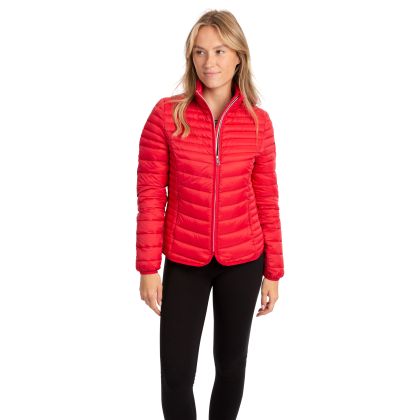 Trespass Women's Down Jacket Nicolina in RED, Front view on mannequin