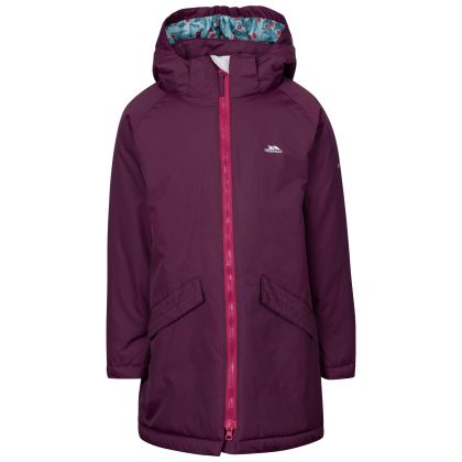 Trespass Women's Waterproof Jacket TP50 Observe in POTENT PURPLE, Front view on mannequin