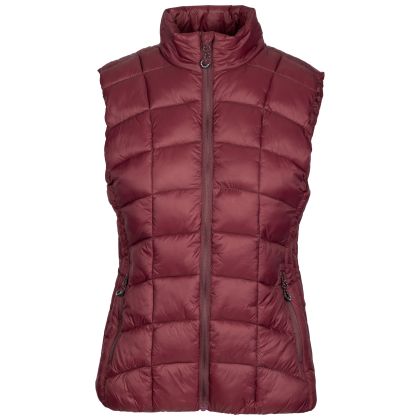 Trespass Womens Casual Gilet Ogbere in Mulberry, Front view on mannequin