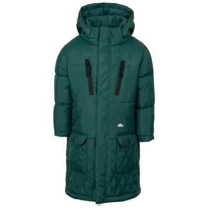 Trespass Kids Casual Jacket Orrin in Pine, Front view on mannequin
