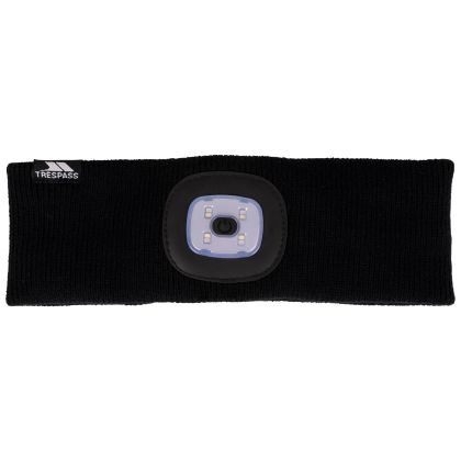 Rechargeable Led Fabric Headband Osten in Black, Hat at angled view