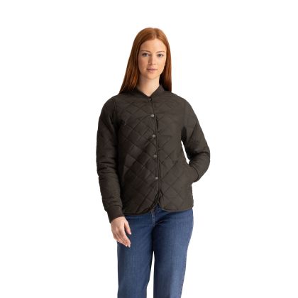 Trespass Women's Casual Jacket Oversee in Dark Khaki, Front view on mannequin