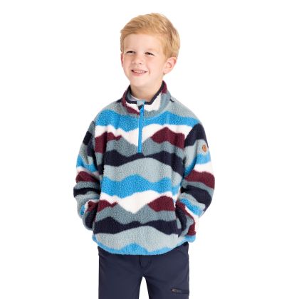 Kids Half Zip Fleece Ovie in Cobalt Mountain Print