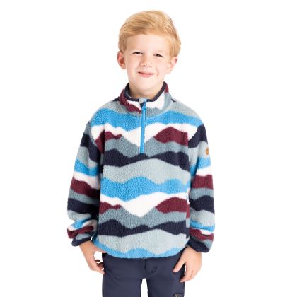 Kids Half Zip Fleece Ovie in Cobalt Mountain Print