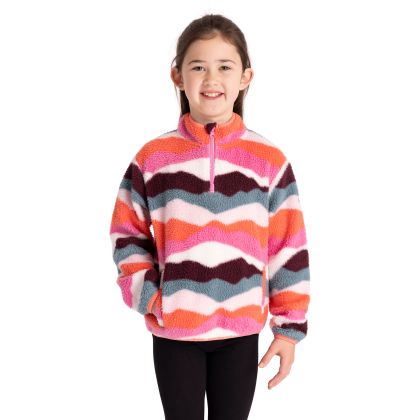 Kids Half Zip Fleece Ovie in Pink Mountain Print