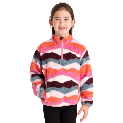 Kids Half Zip Fleece Ovie in Pink Mountain Print
