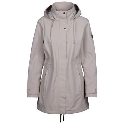 Womens Waterproof Jacket Tp75 Pavlina in OATMILK, Front view on mannequin
