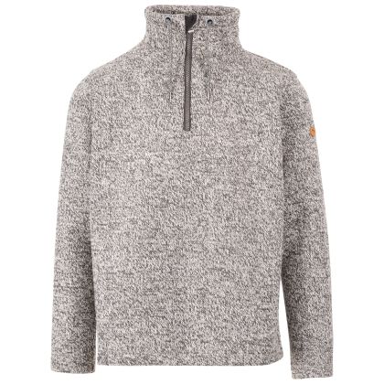 Trespass Men's Casual Sweater Paythorne in GREY MARL, Front view on mannequin