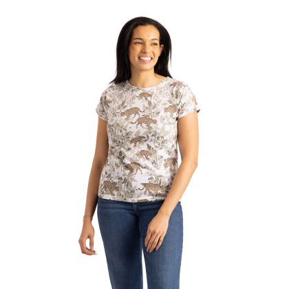 Phillipa Womens Printed T-Shirt in Light Sage Print