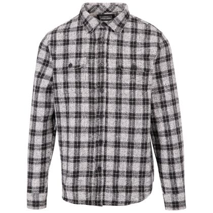 Trespass Men's Casual Shirt Portlaw in Black white check, Front view on mannequin