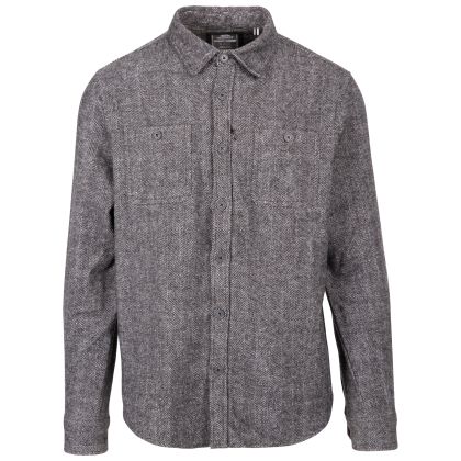 Trespass Men's Casual Shirt Potsgrove in Grey herringbone