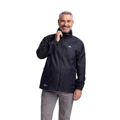 Qikpac X Adults' Waterproof Packaway Jacket in Grey, Front view on mannequin