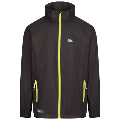 Qikpac X Adults' Waterproof Packaway Jacket in Black, Front view on mannequin