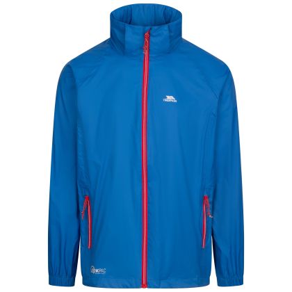 Qikpac X Adults' Waterproof Packaway Jacket in Blue, Front view on mannequin