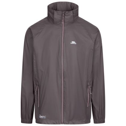 Qikpac X Adults' Waterproof Packaway Jacket in Grey, Front view on mannequin