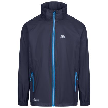 Qikpac X Adults' Waterproof Packaway Jacket in Blue, Front view on mannequin
