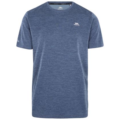 Trespass Men's Technical T-Shirt Raeran in Pond blue, Front view on mannequin