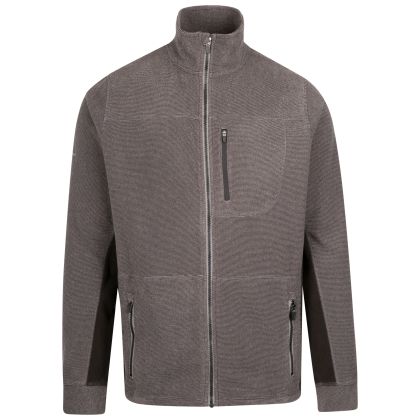 Trespass Men's Fleece Rampton in BLACK STRIPE, Front view on mannequin