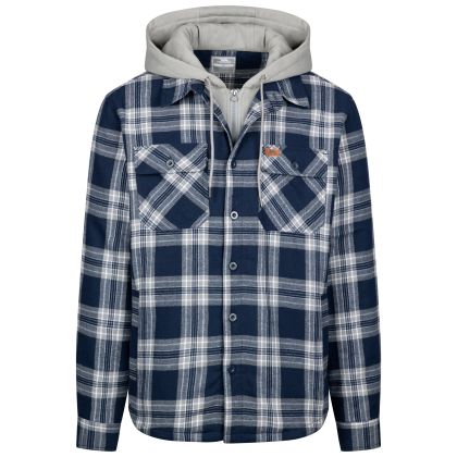 Mens Casual Fleece Lined Shirt Randie in Navy Check