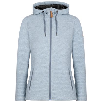 Womens Casual Hooded Top Raniya In Cool Blue, Front view on mannequin