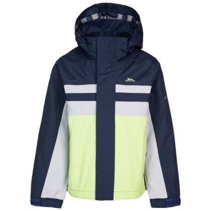 Trespass Kids' Waterproof Detachable Hood Jacket Raymont - PEA, Front view on mannequin