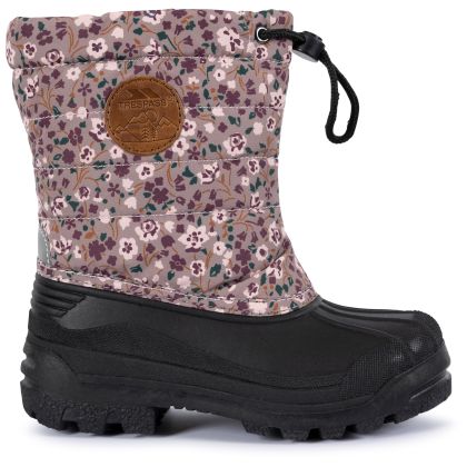 Trespass Kids' Snow Boots Remy in Ditsy floral, Front view of footwear
