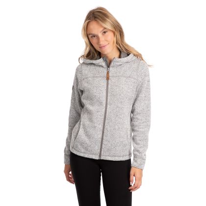 Trespass Womens Fleece Hoodie Reserve in Storm Grey, Front view on mannequin