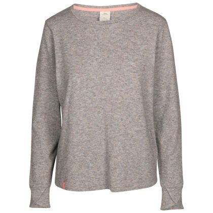 Womens Knitted Top Rina in Grey Marl, Front view on mannequin