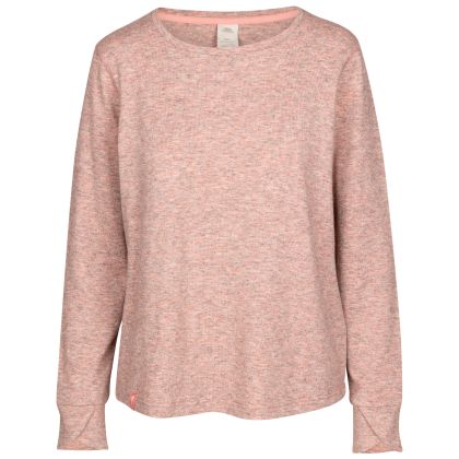 Trespass Womens Knitted Top Rina in Pink Shell Marl, Front view on mannequin