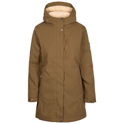 Womens Fleece Lined Waterproof Jacket TP50 Risha in Mulberry, Front view on mannequin
