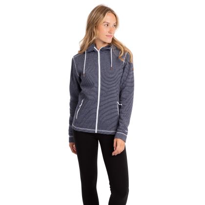 Women's Fleece AT200 Rootless in Navy Stripe, Front view on mannequin