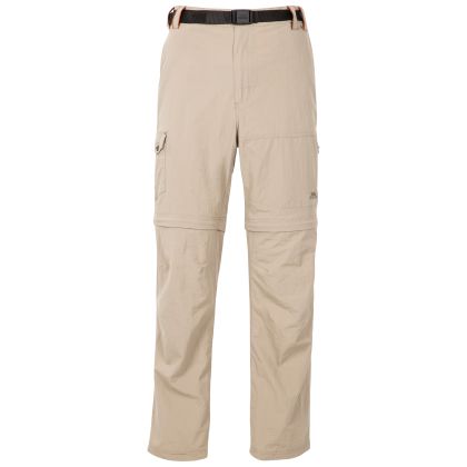 Trespass Men's Insect Repellent Walking Trousers Rynne B in BAMBOO, Front view on mannequin