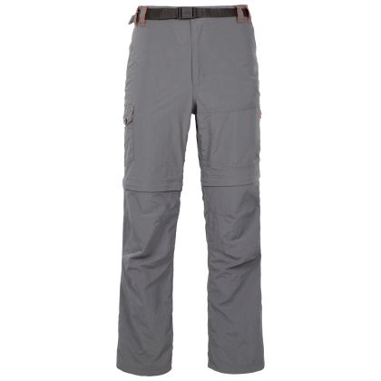 Trespass Men's Insect Repellent Walking Trousers Rynne B in Carbon, Front view on mannequin