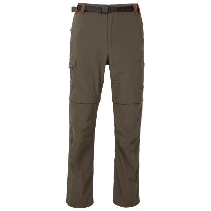 Trespass Men's Insect Repellent Walking Trousers Rynne B in OLIVE, Front view on mannequin