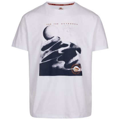 Trespass Mens Casual T-Shirt Tp75 Sagnay in White, Front view on mannequin