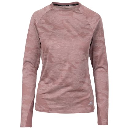 Trespass Women's Active Top TP75 Salween in Rose tone, Front view on mannequin