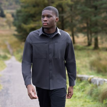 DLX Mens Quick Dry Polo Shirt Santiago in Dark Grey