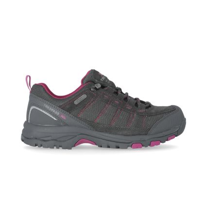 Trespass Womens Walking Shoes Scree B in Castle, Angled view of footwear