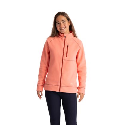 Womens Fleece Script in Burnt Sienna, Front view on mannequin