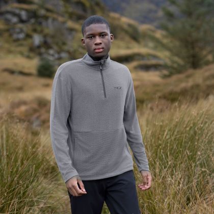 DLX Mens 1/2 Zip Neck Fleece Sebastian in Flint