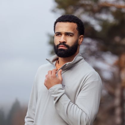 DLX Mens 1/2 Zip Neck Fleece Sebastian in Greystone
