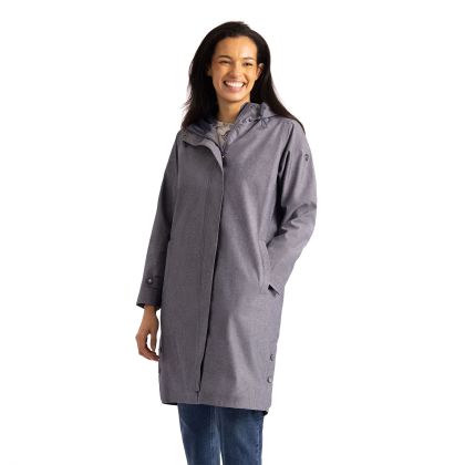 Womens Zip Pockets Waterproof Jacket Shiralee in Navy