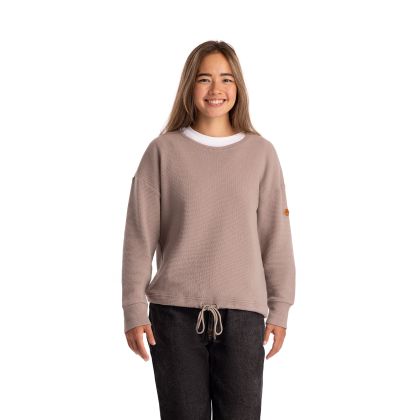 Womens Casual Top Silvio in Sand, Front view on mannequin