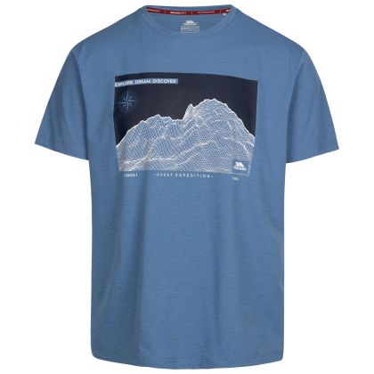 Mens Casual Printed T-shirt  Sirgis in Denim Blue