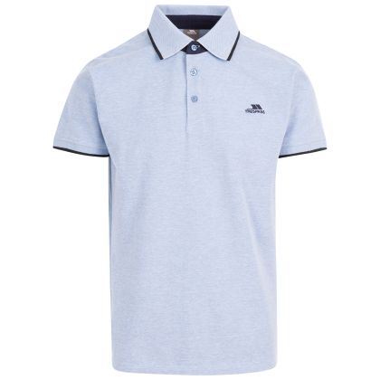 Trespass Men's Polo Shirt Skate in DENIM BLUE, Front view on mannequin