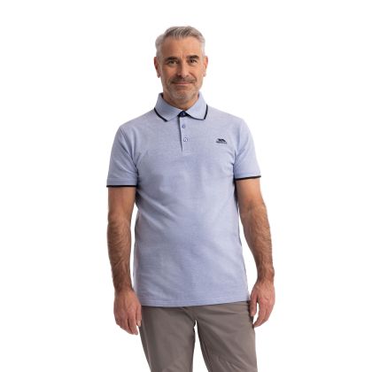 Trespass Men's Polo Shirt Skate in DENIM BLUE, Front view on mannequin