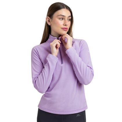 Trespass Womens 1/2 Fleece Skylar in Gelsomino, Front view on mannequin