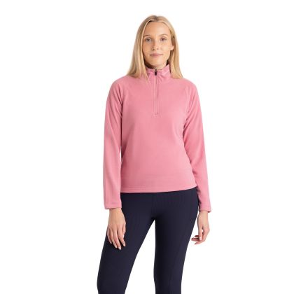Womens 1/2 Zip Fleece Skylar in Pink Haze, Front view on mannequin