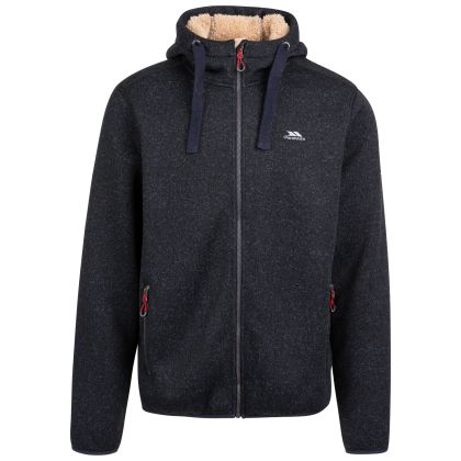 Trespass Men's Fleece Hoodie in Navy Marl Tableypipe, Front view on mannequin
